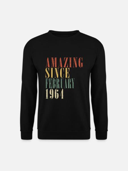 60. Geburtstag Mann Original Februar Jahrgang 1964 - Unisex Pullover - Schwarz