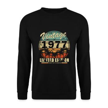 Unique 1977 Vintage Retro Design - Unisex Sweatshirt - black - Front - Alina (178cm) & Michal (187cm)