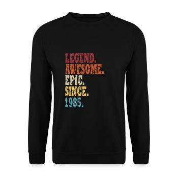 39 years old Born in 1985 Born in 1985 - Unisex Sweatshirt - black - Front - Alina (178cm) & Michal (187cm)