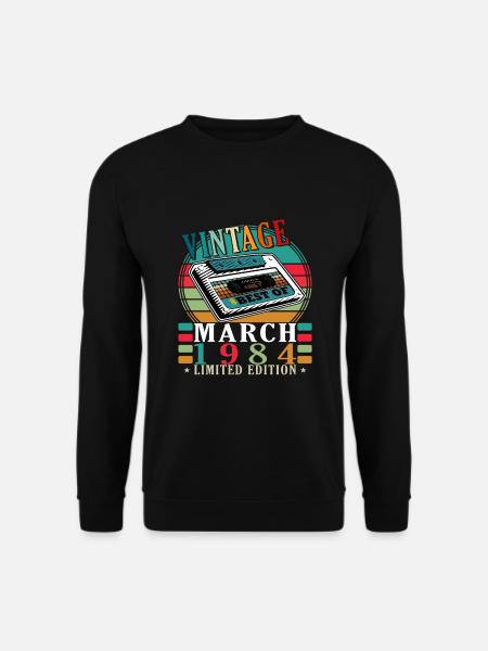 Jahrgang März 1984 Geschenk zum 40-jährigen - Unisex Pullover - Schwarz
