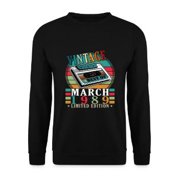 March 1989 Anniversary March 1989 March - Unisex Sweatshirt - black - Front - Alina (178cm) & Michal (187cm)