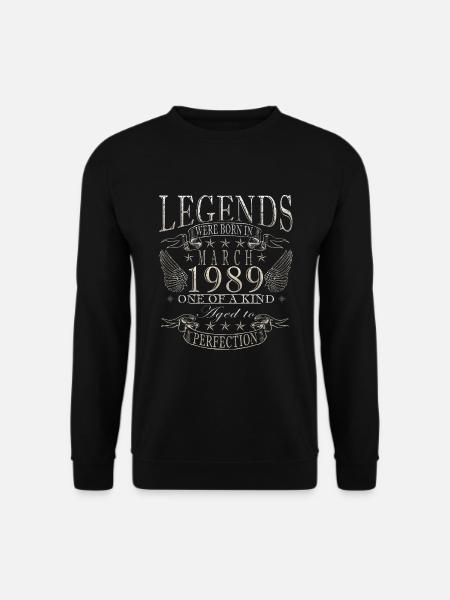 März 1989 Jubiläum 1989 Legenden März - Unisex Pullover - Schwarz