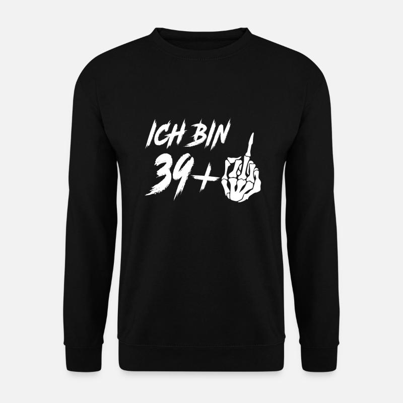 40. Geburtstag 39 + Mittelfinger 40 Jahre - Unisex Pullover - Schwarz