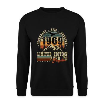 1969 Vintage né légendes cadeau d’anniversaire - Sweat-shirt Unisexe - noir - Devant - Alina (178cm) & Michal (187cm)