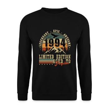 1994 30 Geburtstag Jahrgang 1994 dreißiger 30er - Unisex Pullover - Schwarz - Vorne - Alina (178cm) & Michal (187cm)