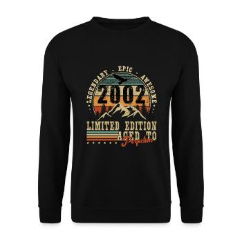 Anniversaire 22 ans best of 2002 Cadeau 2002 - Sweat-shirt Unisexe - noir - Devant - Alina (178cm) & Michal (187cm)