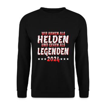 Helden und Legenden - Abschlussklasse 2024 - Unisex Pullover - Schwarz - Vorne - Alina (178cm) & Michal (187cm)