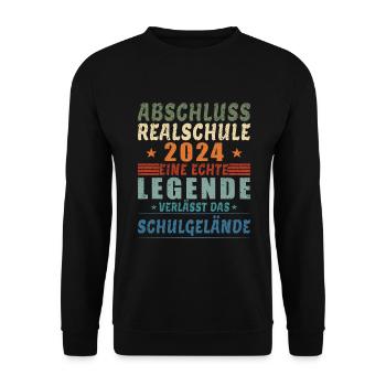 Realschulabschluss 2024 Abschluss Realschule 2024 - Unisex Pullover - Schwarz - Vorne - Alina (178cm) & Michal (187cm)
