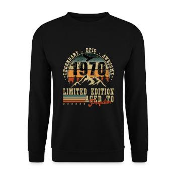 Années 1970 édition limitée anniversaire des années 1970 - Sweat-shirt Unisexe - noir - Devant - Alina (178cm) & Michal (187cm)
