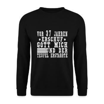 37 Geburtstag 37 Jahre Mann 37 jahre legende 37 - Unisex Pullover - Schwarz - Vorne - Alina (178cm) & Michal (187cm)