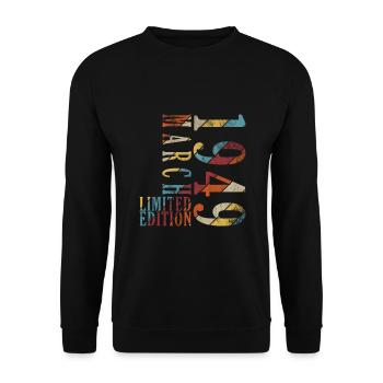 Mars 1949 Anniversaire 1949 Rétro 1949 Mars - Sweat-shirt Unisexe - noir - Devant - Alina (178cm) & Michal (187cm)