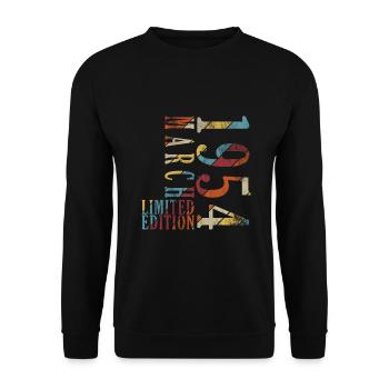 March 1954 March Anniversary March 1954 - Unisex Sweatshirt - black - Front - Alina (178cm) & Michal (187cm)
