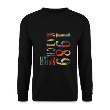 Vintage Anniversary Gift March 1989, March 1989. - Unisex Sweatshirt - black - Front - Alina (178cm) & Michal (187cm)