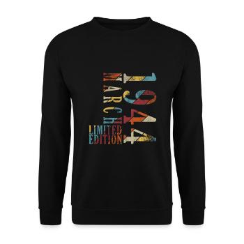 Mars 1944 Cadeau d’anniversaire Mars 1944 - Sweat-shirt Unisexe - noir - Devant - Alina (178cm) & Michal (187cm)