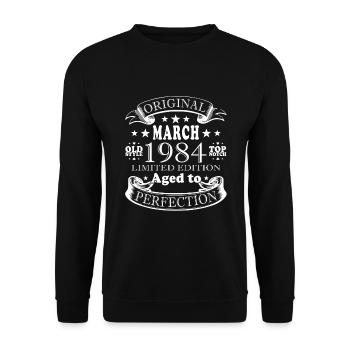 Mars 1984 Jubilé 1984 Rétro 1984 Mars - Sweat-shirt Unisexe - noir - Devant - Alina (178cm) & Michal (187cm)