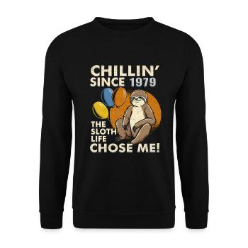 Sloth Birthday 1979 Born 1979 - Unisex Sweatshirt - black - Front - Alina (178cm) & Michal (187cm)