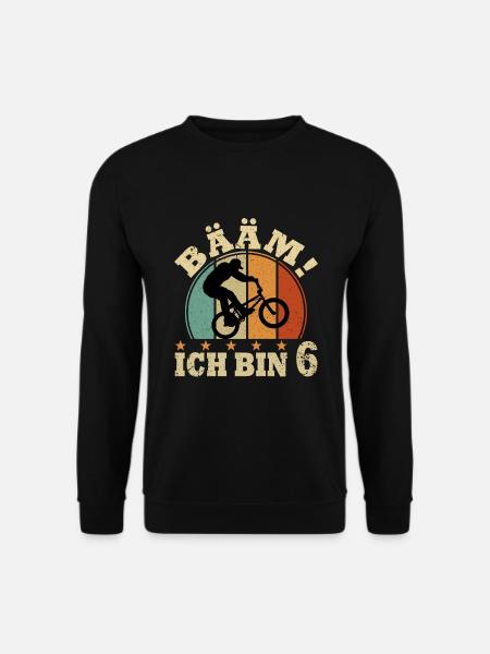 6 Geburtstag 6 Jahre Bmx Kinder Kindergeburtstag - Unisex Pullover - Schwarz