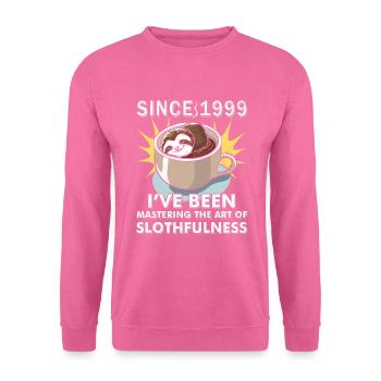 Faultier Geburtsjahr 1999 Geburtstag Jahrgang - Unisex Pullover - Pink - Vorne