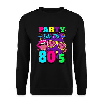 Back to the 80s 80's Party Vintage Retro 80s - Unisex Sweatshirt - black - Front - Alina (178cm) & Michal (187cm)