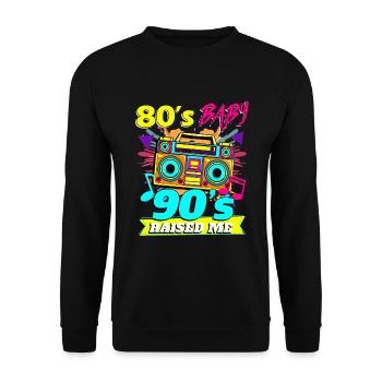 des années 80 bébé des années 90 m’a élevé - Sweat-shirt Unisexe - noir - Devant - Alina (178cm) & Michal (187cm)