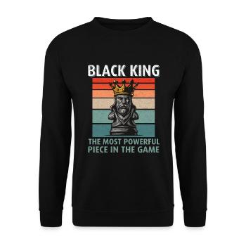 Chess King - black King - Unisex Sweatshirt - black - Front - Alina (178cm) & Michal (187cm)