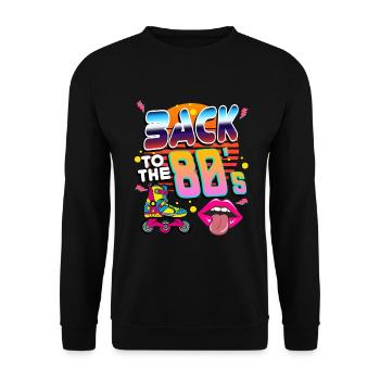80s Disco Back to the 80s 1980 - Unisex Sweatshirt - black - Front - Alina (178cm) & Michal (187cm)