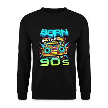 des années 1990 dictons des années 90 idée cadeau - Sweat-shirt Unisexe - noir - Devant - Alina (178cm) & Michal (187cm)