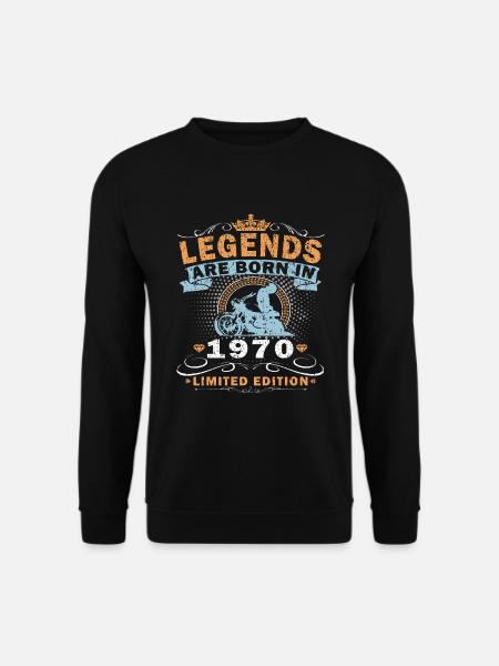 Vintage Motorrad 1970 Retro Geburtstagsgeschenk - Unisex Pullover - Schwarz