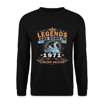 Motard Motard Motard Né en 1971 - Sweat-shirt Unisexe - noir - Devant - Alina (178cm) & Michal (187cm)