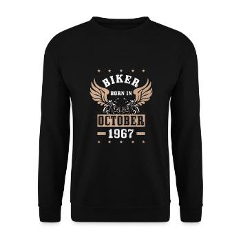 1967, 57 Jahre alt, 57, 57. Geburtstag, 57. Geburt - Unisex Pullover - Schwarz - Vorne - Alina (178cm) & Michal (187cm)