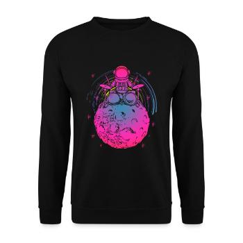 Prévu Batteur Astronaute Cosmos Moon - Sweat-shirt Unisexe - noir - Devant - Alina (178cm) & Michal (187cm)
