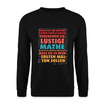 Mathe Mathematik Lehrer Rechner - Unisex Pullover - Schwarz - Vorne - Alina (178cm) & Michal (187cm)