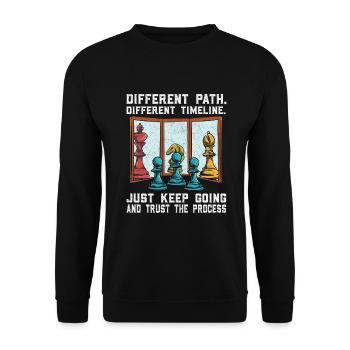 Chess Saying Funny - Unisex Sweatshirt - black - Front - Alina (178cm) & Michal (187cm)