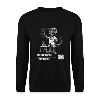 Distance Raptor Raptor Velociraptor Dinosaur - Unisex Sweatshirt - black - Front - Alina (178cm) & Michal (187cm)