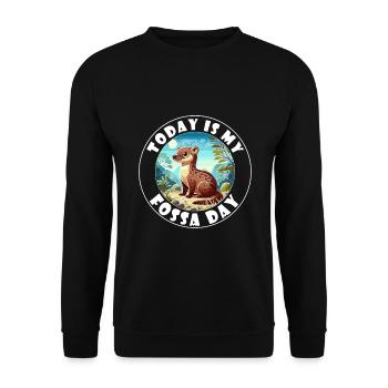 Dicton Fossa - Aujourd’hui, c’est mon jour Fossa - Sweat-shirt Unisexe - noir - Devant - Alina (178cm) & Michal (187cm)
