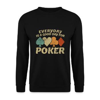Poker Sayings - Jeu de cartes Poker Saying Poker - Sweat-shirt Unisexe - noir - Devant - Alina (178cm) & Michal (187cm)