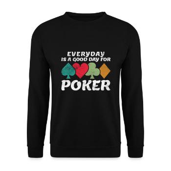 Poker Poker Jetons Poker Dire Drôle Cadeau - Sweat-shirt Unisexe - noir - Devant - Alina (178cm) & Michal (187cm)
