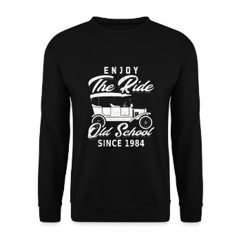 Old School 1984 - Born in 1984 - Unisex Sweatshirt - black - Front - Alina (178cm) & Michal (187cm)
