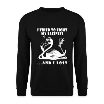 Idée cadeau de couchage flamant rose - Sweat-shirt Unisexe - noir - Devant - Alina (178cm) & Michal (187cm)