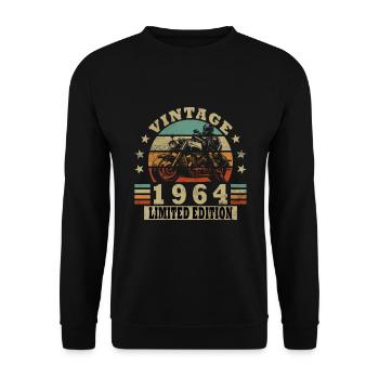 1964 60 Birthday Vintage 1964 Legend 60 Years - Unisex Sweatshirt - black - Front - Alina (178cm) & Michal (187cm)