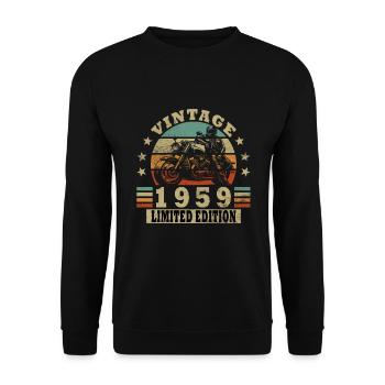 Motorcycle built in 1959 Biker 65 years anniversary - Unisex Sweatshirt - black - Front - Alina (178cm) & Michal (187cm)
