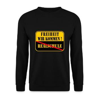 Realschul Abschluss - Unisex Pullover - Schwarz - Vorne - Alina (178cm) & Michal (187cm)