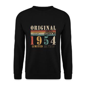 Old School 1954 - Born 1954 - Unisex Sweatshirt - black - Front - Alina (178cm) & Michal (187cm)