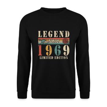 Joueurs de fléchettes Vintage 1969 anniversaire jeux de fléchettes - Sweat-shirt Unisexe - noir - Devant - Alina (178cm) & Michal (187cm)