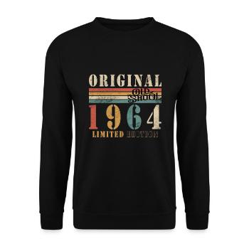 Old School 1964 - Jahrgang 1964 - Unisex Pullover - Schwarz - Vorne - Alina (178cm) & Michal (187cm)