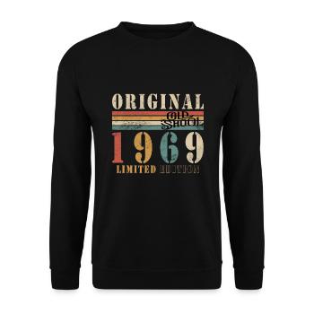 Old School 1969 - Jahrgang 1969 - Unisex Pullover - Schwarz - Vorne - Alina (178cm) & Michal (187cm)
