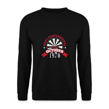 Darten Dartscheibe 1978 Oktober Geburtstag - Unisex Pullover - Schwarz - Vorne - Alina (178cm) & Michal (187cm)