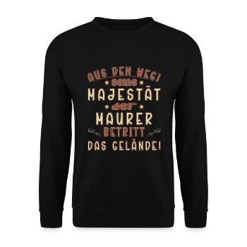 Maurer Maurer Sprüche Handwerk Baustelle - Unisex Pullover - Schwarz - Vorne - Alina (178cm) & Michal (187cm)