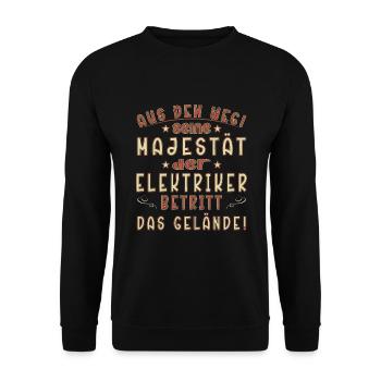 Elektriker Spruch Geschenk Elektriker - Unisex Pullover - Schwarz - Vorne - Alina (178cm) & Michal (187cm)