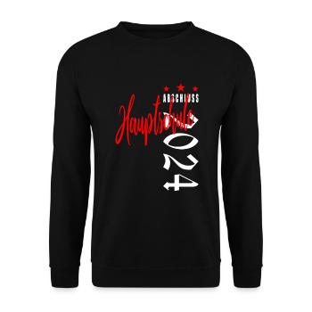Hauptschulabschluss Abschluss Hauptschule 2024 - Unisex Pullover - Schwarz - Vorne - Alina (178cm) & Michal (187cm)
